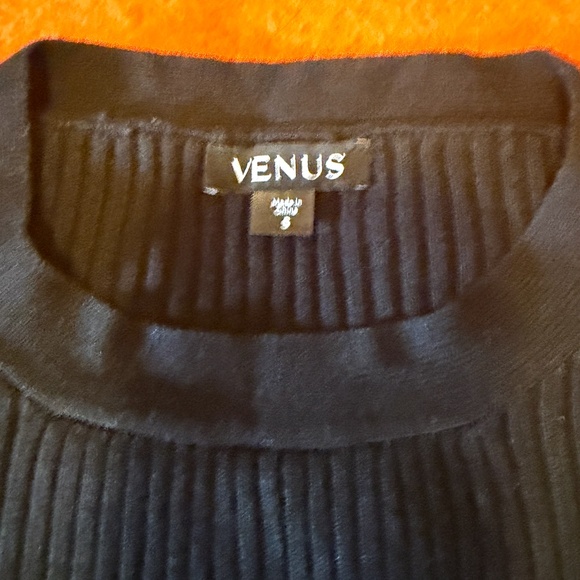 Venus black ribbed rayon blend long sleeve knit sweater dress NWOT - Picture 7 of 9